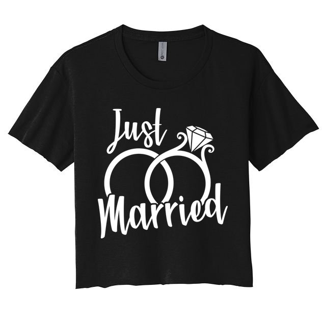 Just Married Ring Logo Crop Top