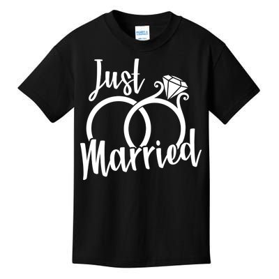 Just Married Ring Logo Kids T-Shirt