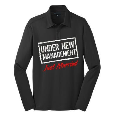 Just Married Under New Management Silk Touch Performance Long Sleeve Polo