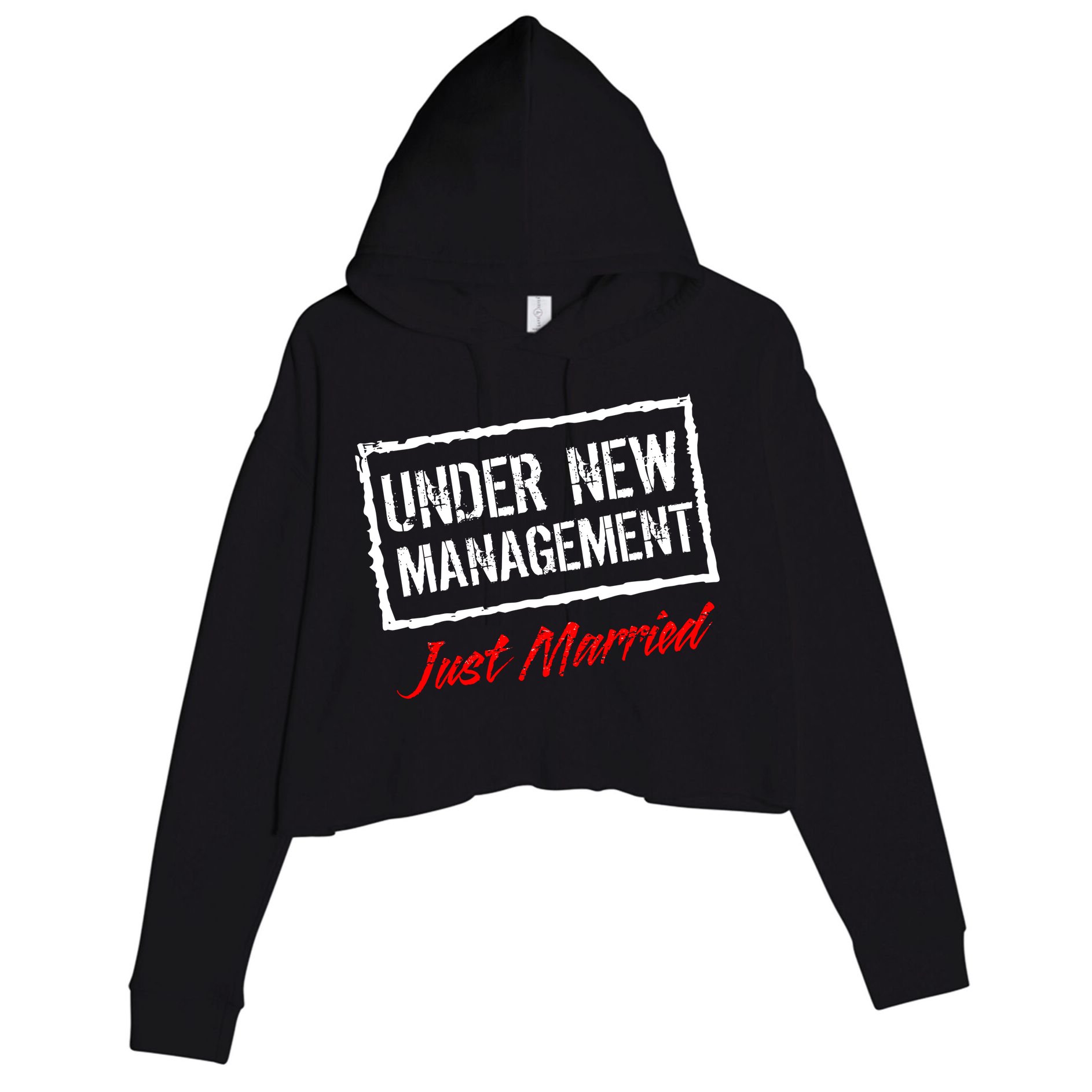 Just Married Under New Management Crop Fleece Hoodie