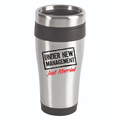Just Married Under New Management 16oz Travel Tumbler