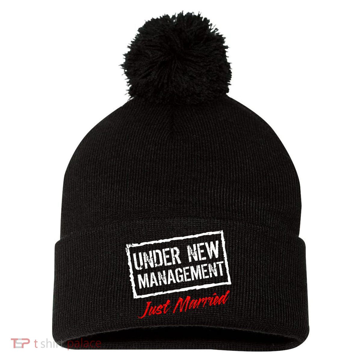 Just Married Under New Management Pom Pom 12in Knit Beanie