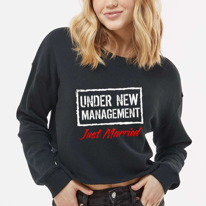 Just Married Under New Management Cropped Pullover Crew