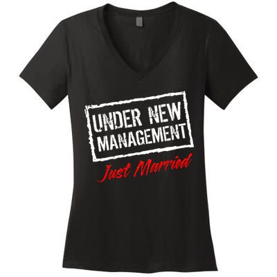 Just Married Under New Management Women's V-Neck T-Shirt
