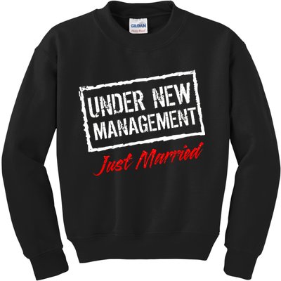 Just Married Under New Management Kids Sweatshirt