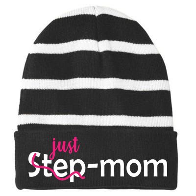 Just Mom Step Mother Striped Beanie with Solid Band