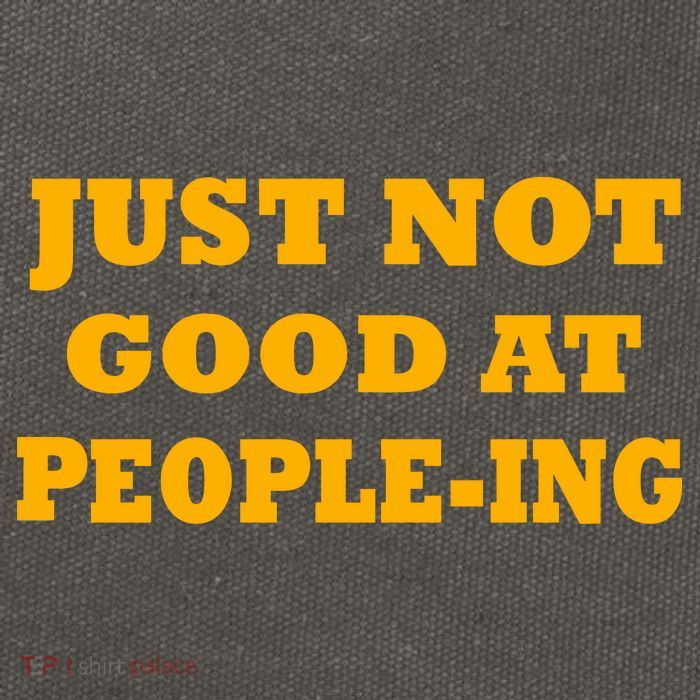 Just Not Good At People-ing Cotton Canvas Backpack