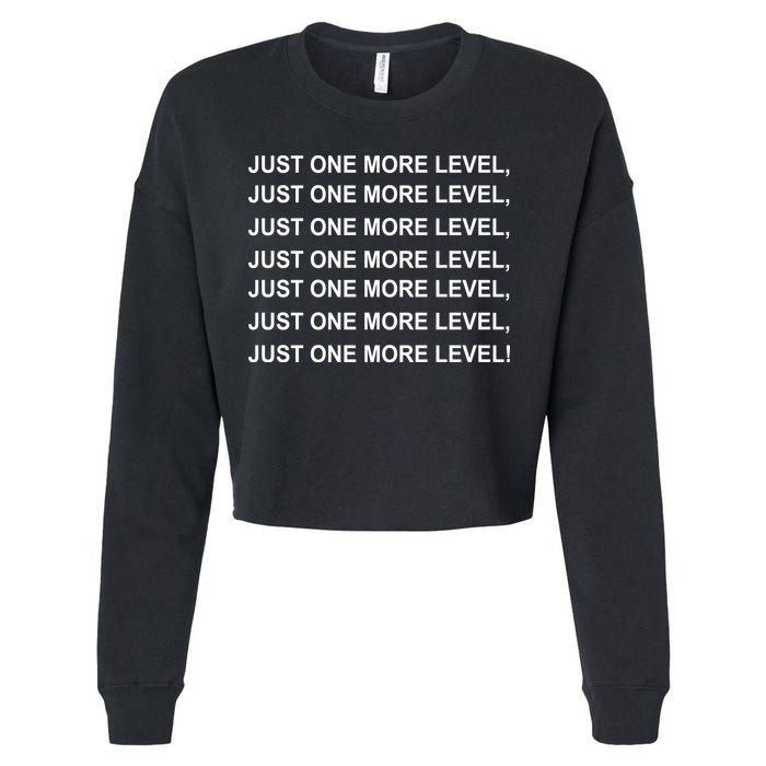 Just One More Level Game Cropped Pullover Crew