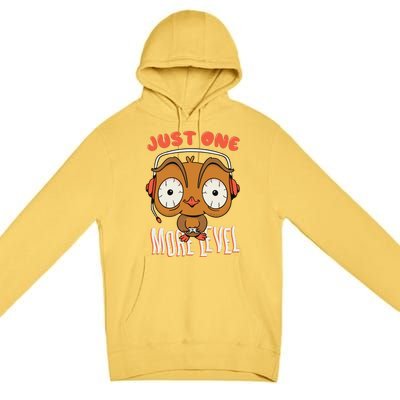 Just One More Level Owl Premium Pullover Hoodie