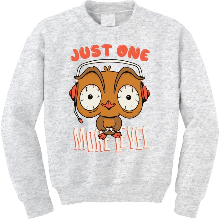 Just One More Level Owl Kids Sweatshirt