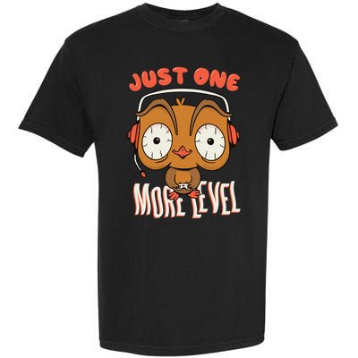 Just One More Level Owl Garment-Dyed Heavyweight T-Shirt