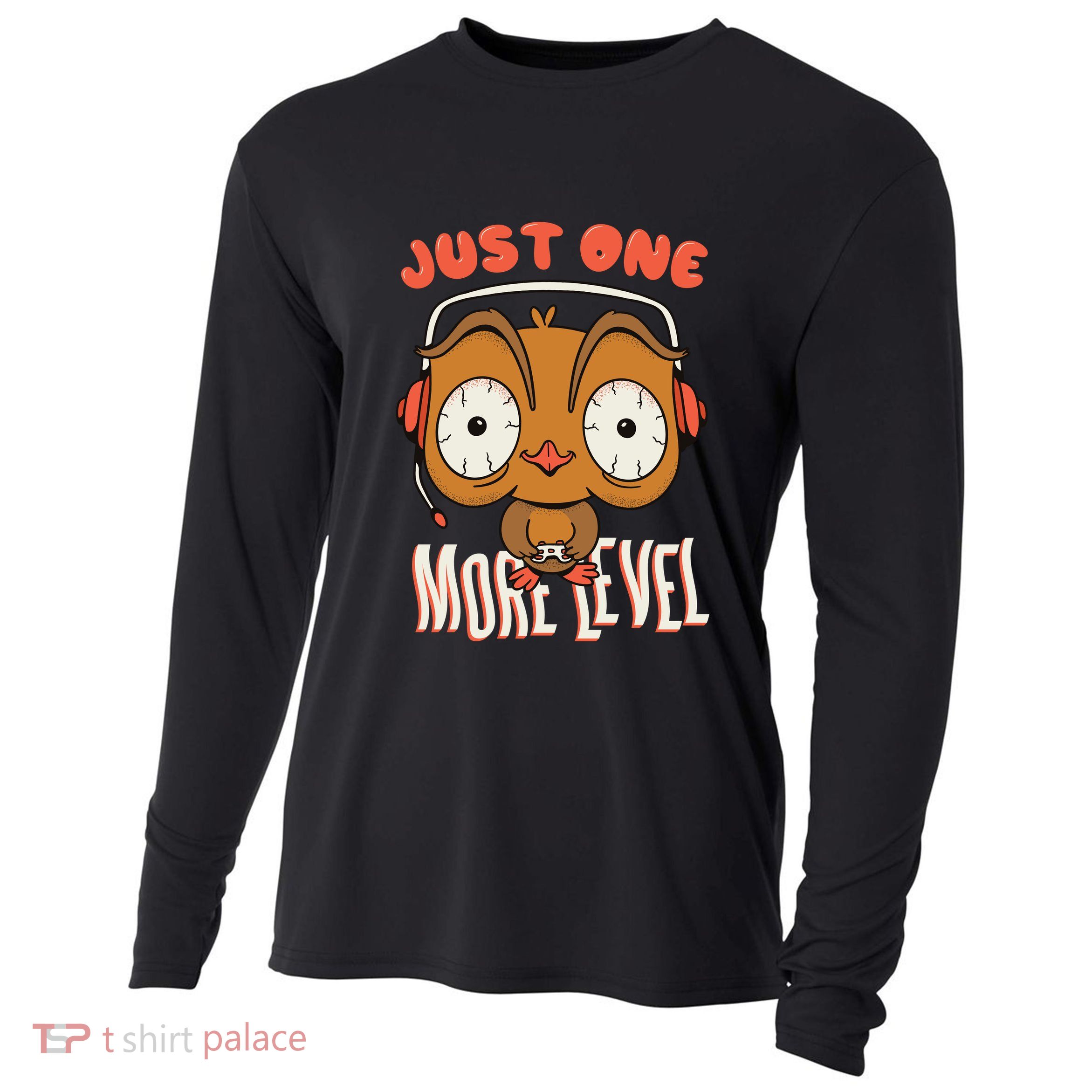 Just One More Level Owl Cooling Performance Long Sleeve Crew