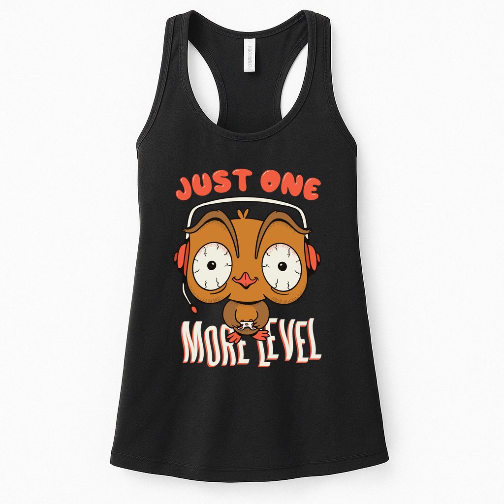 Just One More Level Owl Womens Tank Top