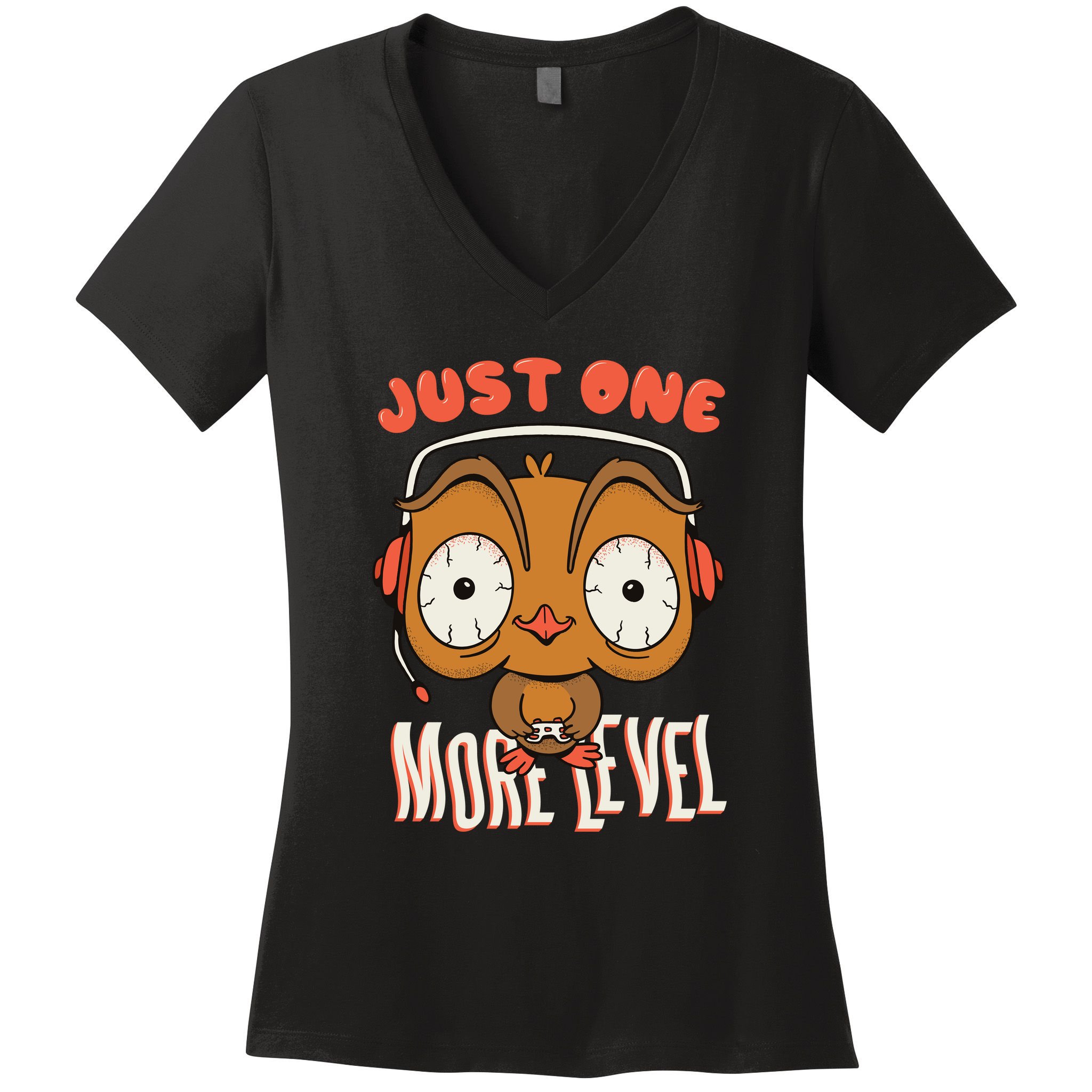 Just One More Level Owl Women's V-Neck T-Shirt