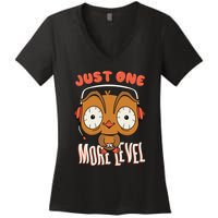 Just One More Level Owl Women's V-Neck T-Shirt