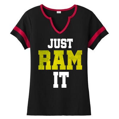 Just Ram It Ladies Halftime Notch Neck Tee