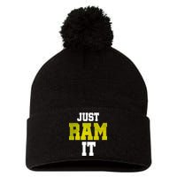 Just Ram It Pom Pom 12in Knit Beanie