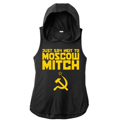 Just Say Neit To Moscow Mitch Ladies PosiCharge Tri-Blend Wicking Draft Hoodie Tank