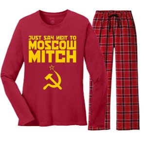 Just Say Neit To Moscow Mitch Women's Long Sleeve Flannel Pajama Set 