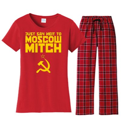 Just Say Neit To Moscow Mitch Women's Flannel Pajama Set