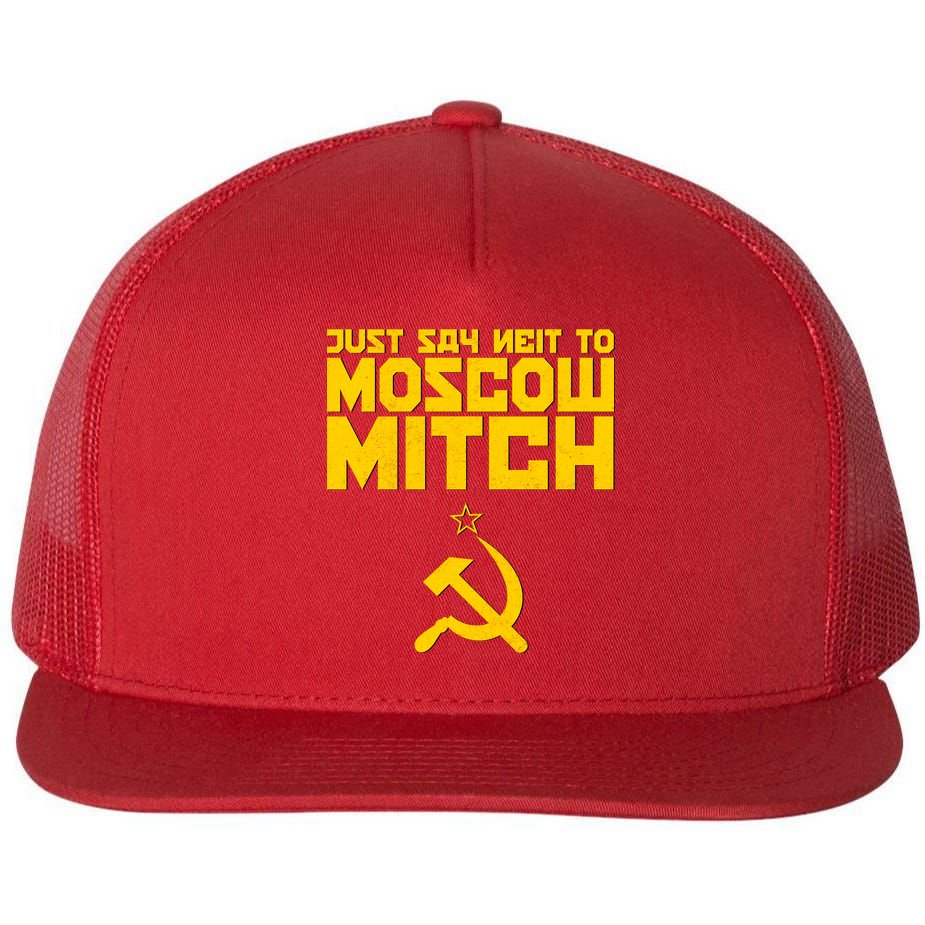 Just Say Neit To Moscow Mitch Flat Bill Trucker Hat