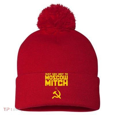 Just Say Neit To Moscow Mitch Pom Pom 12in Knit Beanie