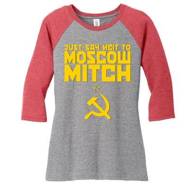 Just Say Neit To Moscow Mitch Women's Tri-Blend 3/4-Sleeve Raglan Shirt