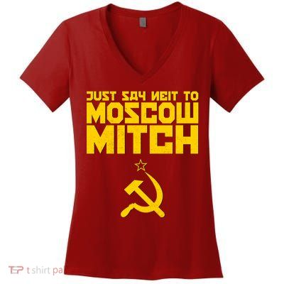 Just Say Neit To Moscow Mitch Women's V-Neck T-Shirt