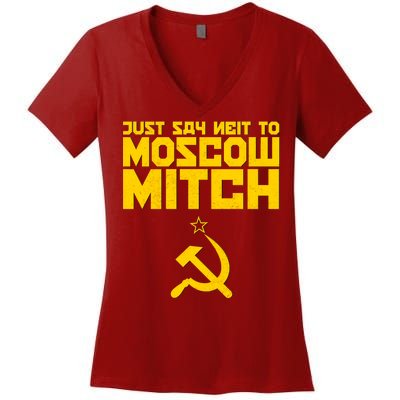 Just Say Neit To Moscow Mitch Women's V-Neck T-Shirt