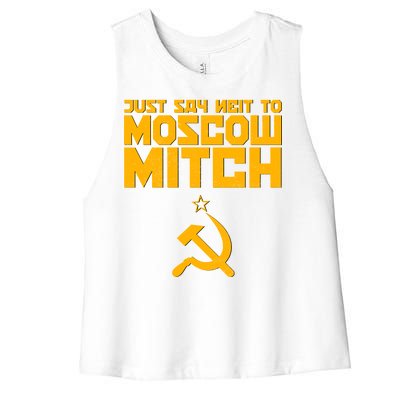 Just Say Neit To Moscow Mitch Women's Racerback Cropped Tank