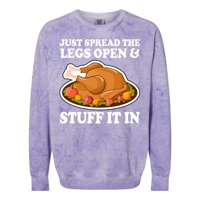 Just Spread The Legs Open & Stuff It In Colorblast Crewneck Sweatshirt