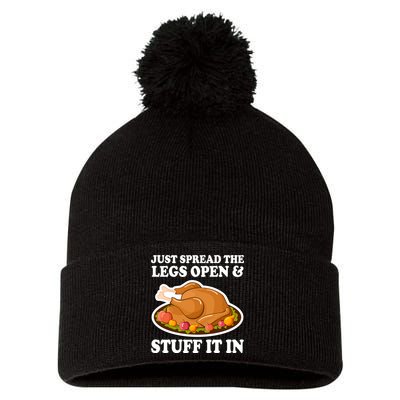 Just Spread The Legs Open & Stuff It In Pom Pom 12in Knit Beanie