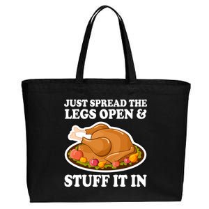 Just Spread The Legs Open & Stuff It In Cotton Canvas Jumbo Tote