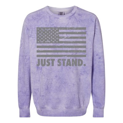 Just Stand Grey Style Flag Colorblast Crewneck Sweatshirt