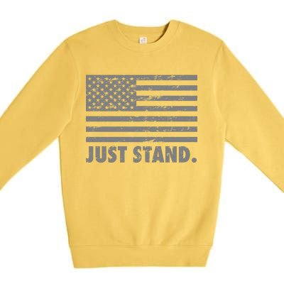 Just Stand Grey Style Flag Premium Crewneck Sweatshirt