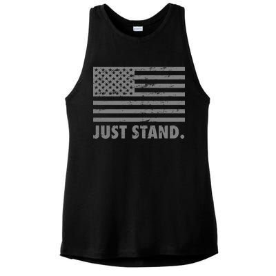 Just Stand Grey Style Flag Ladies PosiCharge Tri-Blend Wicking Tank