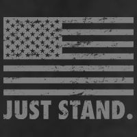 Just Stand Grey Style Flag 7 Panel Mesh Trucker Snapback Hat