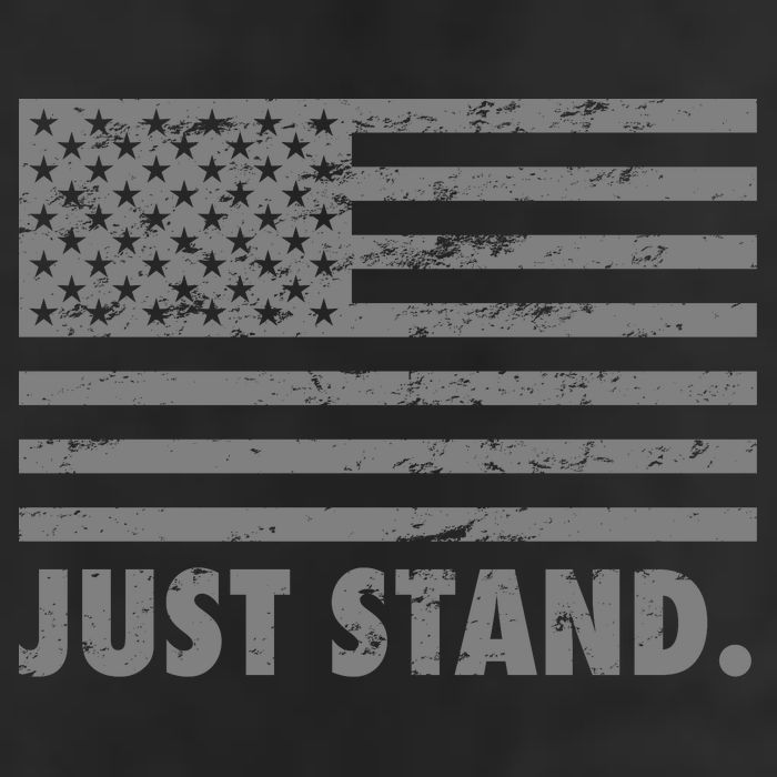 Just Stand Grey Style Flag 7 Panel Mesh Trucker Snapback Hat