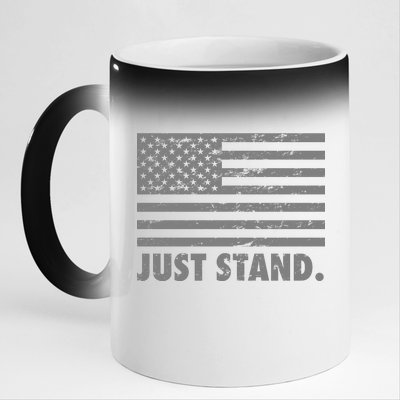 Just Stand Grey Style Flag 11oz Black Color Changing Mug