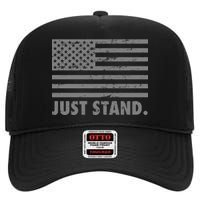 Just Stand Grey Style Flag High Crown Mesh Back Trucker Hat