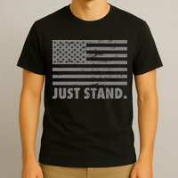 Just Stand Grey Style Flag T-Shirt