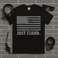 Just Stand Grey Style Flag T-Shirt