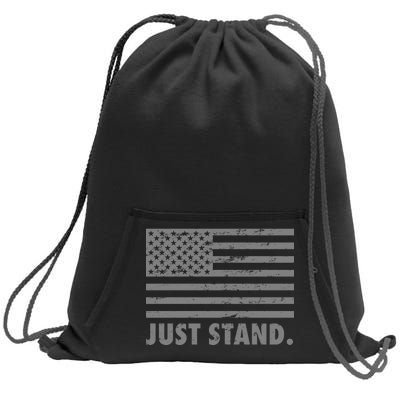 Just Stand Grey Style Flag Sweatshirt Cinch Pack Bag