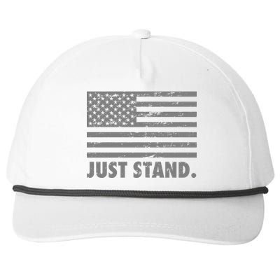 Just Stand Grey Style Flag Snapback Five-Panel Rope Hat