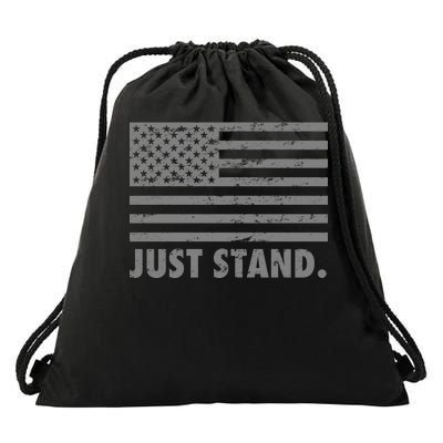 Just Stand Grey Style Flag Drawstring Bag