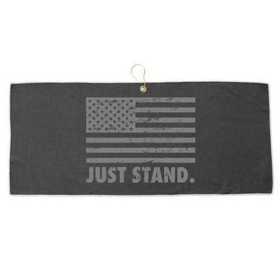 Just Stand Grey Style Flag Large Microfiber Waffle Golf Towel