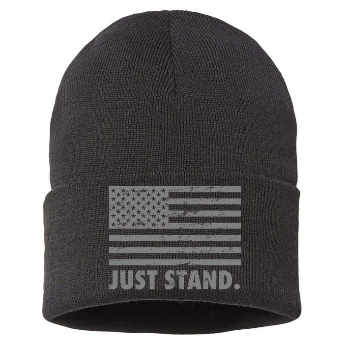 Just Stand Grey Style Flag Sustainable Knit Beanie