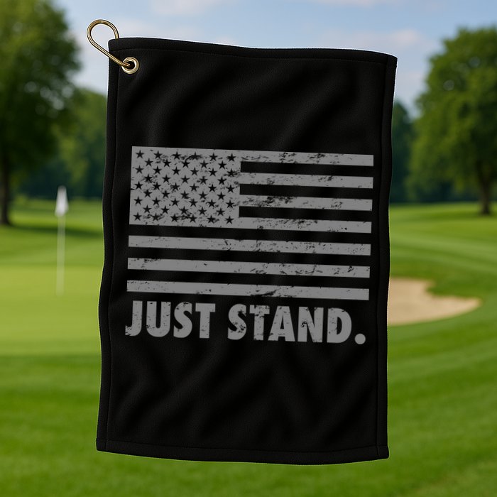 Just Stand Grey Style Flag Golf Towel