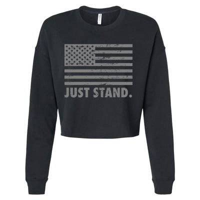 Just Stand Grey Style Flag Cropped Pullover Crew