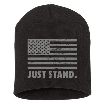 Just Stand Grey Style Flag Short Acrylic Beanie